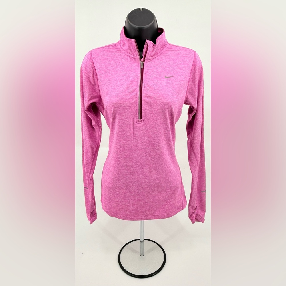 Nike Dri-Fit Running Pullover Top Thumbholes 481320-514 Heather Pink Women’s Sml